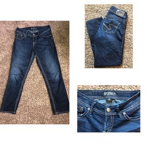 Silver Suki Capri, size 26